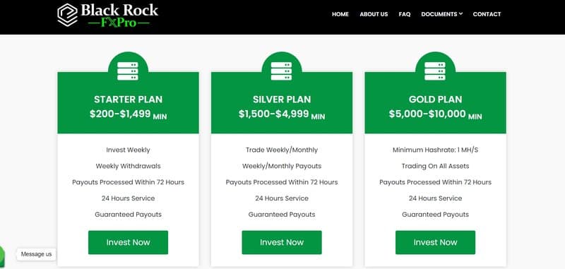 Account Types of Black Rock FxPro
