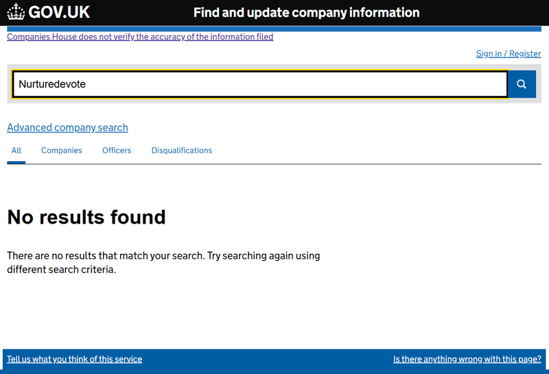 Результат запроса в Companies House