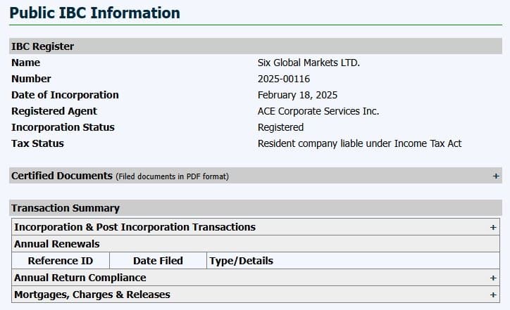 Company registered on February 18, 2025, in Saint Lucia