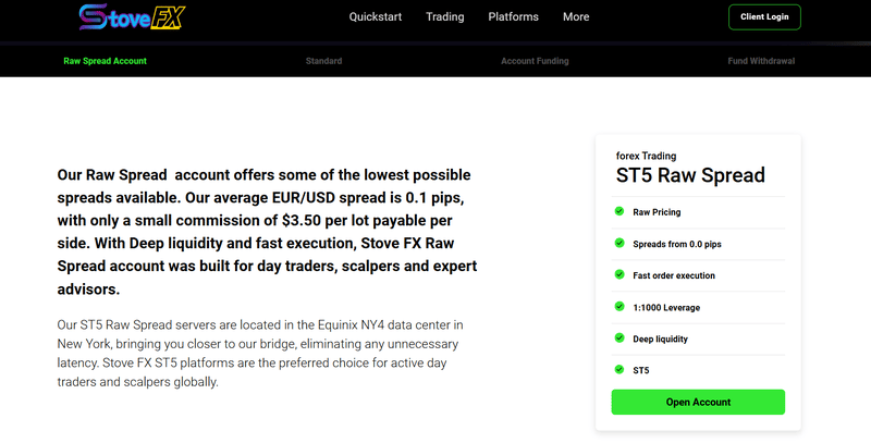 Raw Spread Account