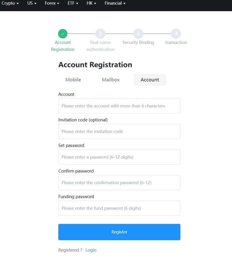 Account Registration Process of BMVSG