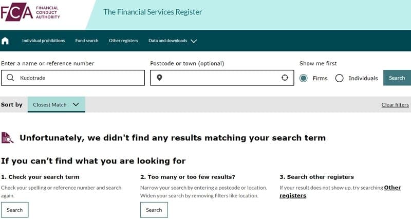 No regulatory information found for Kudotrade