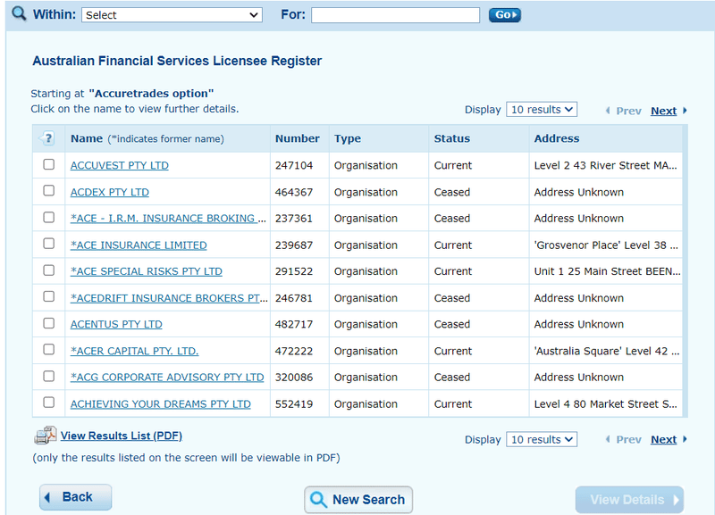 Accuretrades option