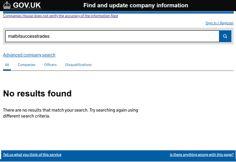 Companies House Query Result