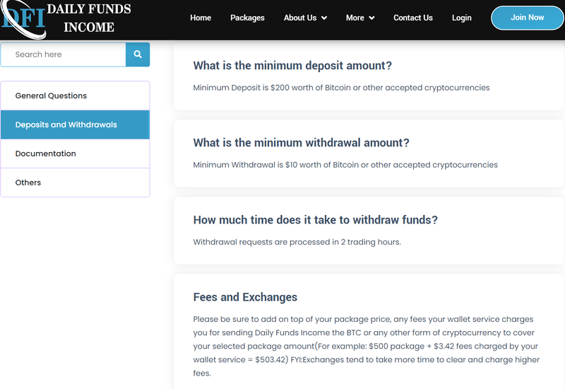 Daily Funds Income