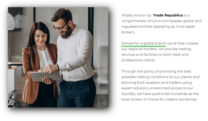 Trade Republica's 'about us' page