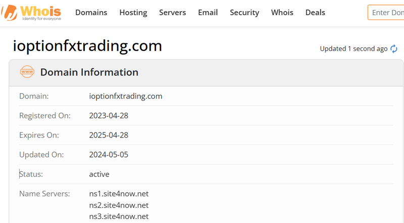 ผลลัพธ์การตรวจสอบ Whois