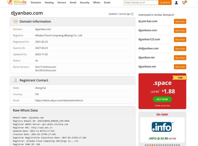 Insight Research Report's WHOIS registeration time