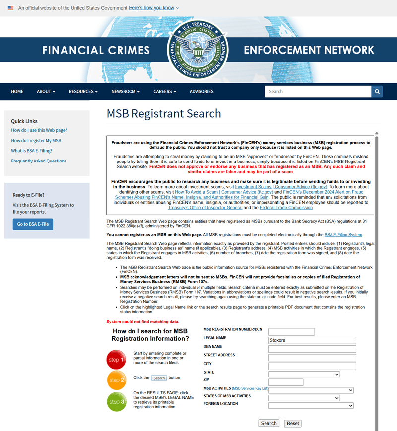 ผลการค้นหาใน FinCEN
