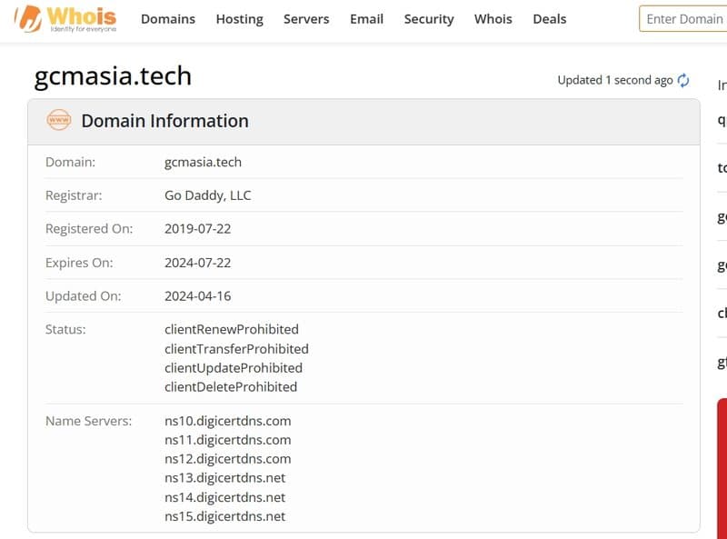 GCMASIA Whois Registration