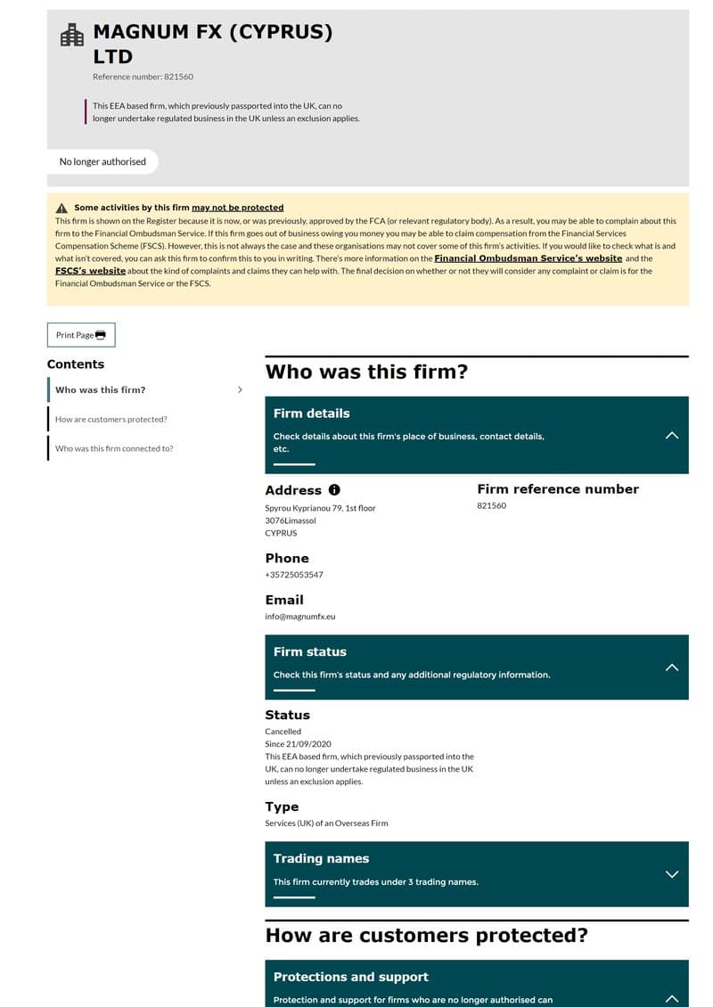 Financial Magnum's Corporate Background and Regulatory Information