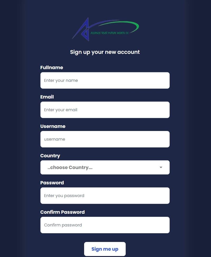 Account Registration Process at Alliance Trust Mutual Wealth FX