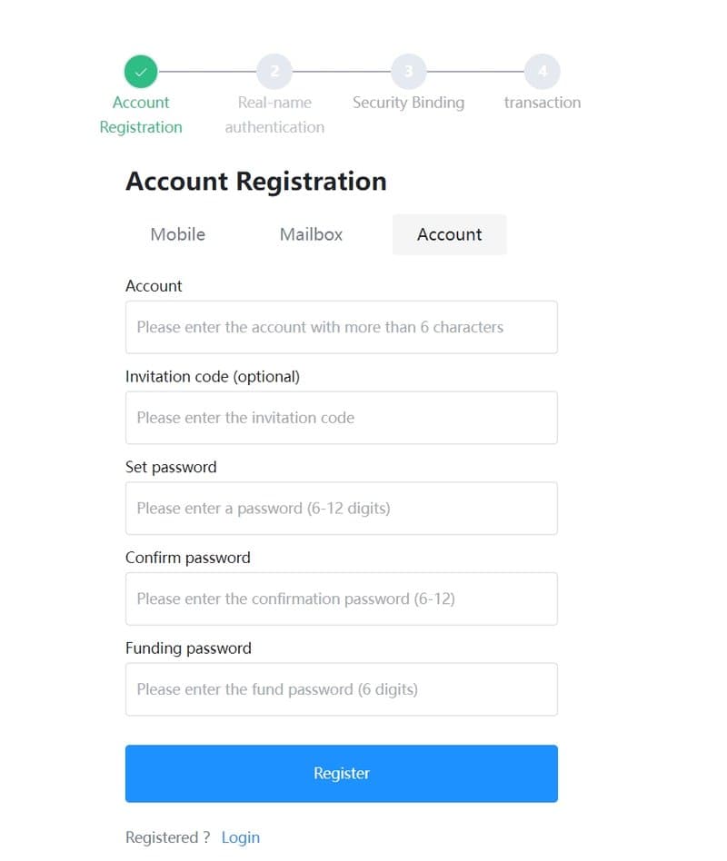 Account Registration Process of Liberty Capital