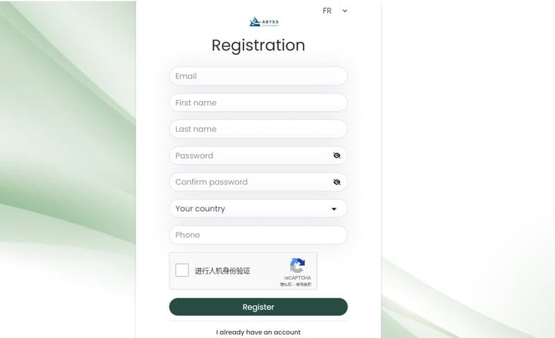 Account Registration Process for Abyss World Asset