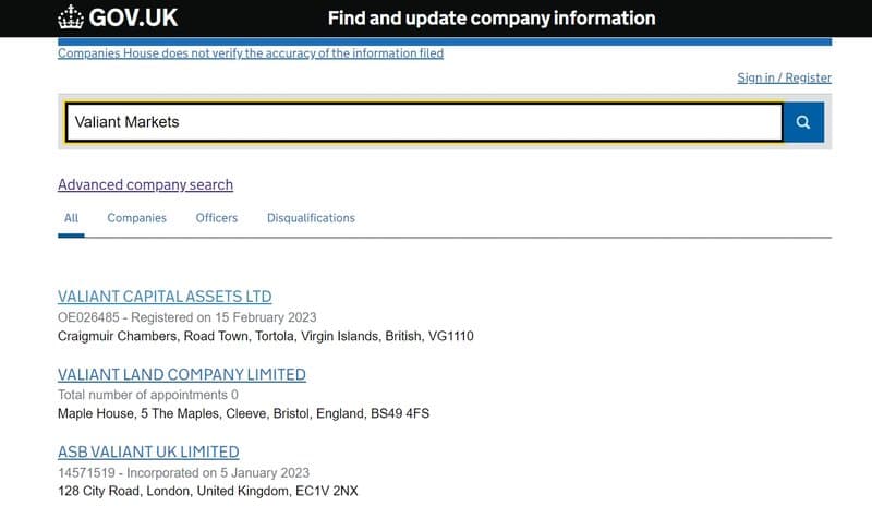 Valiant Markets Corporate Background