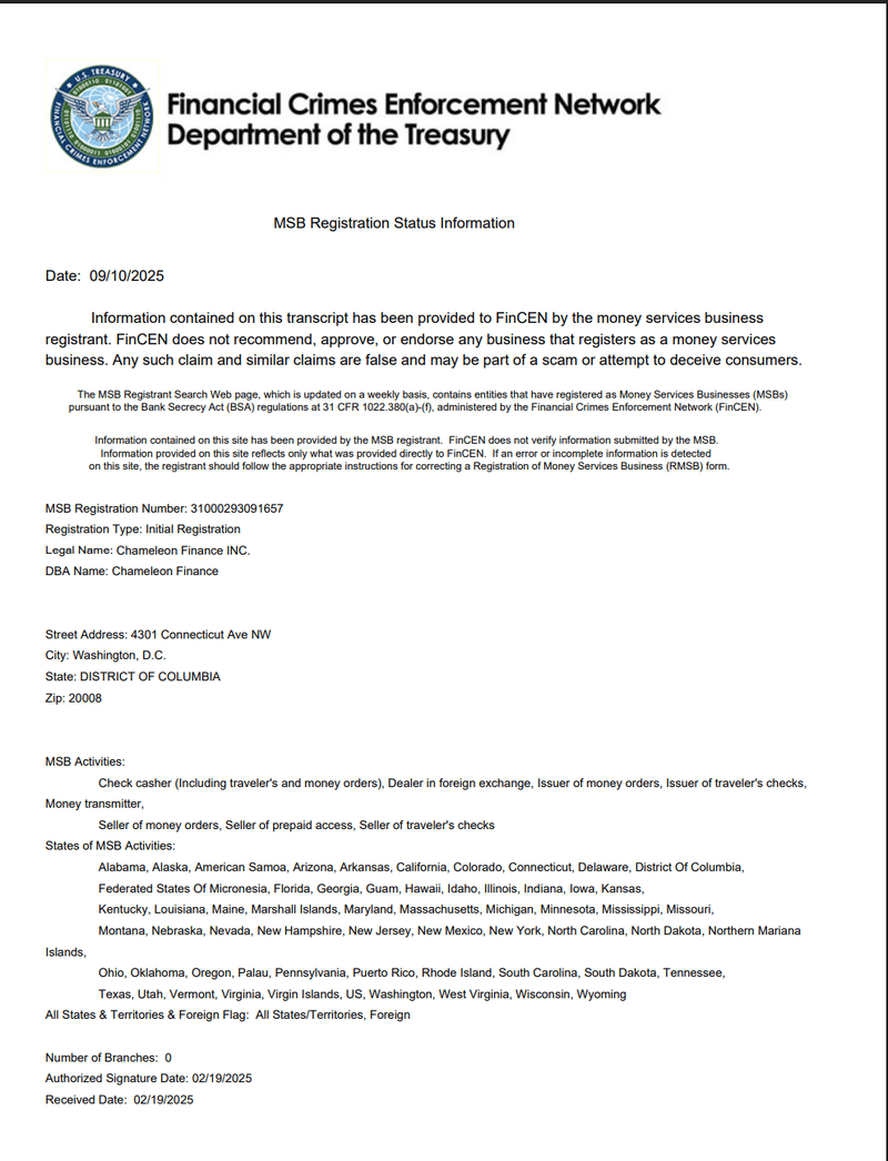FinCEN Query Result ( 31000293091657 )