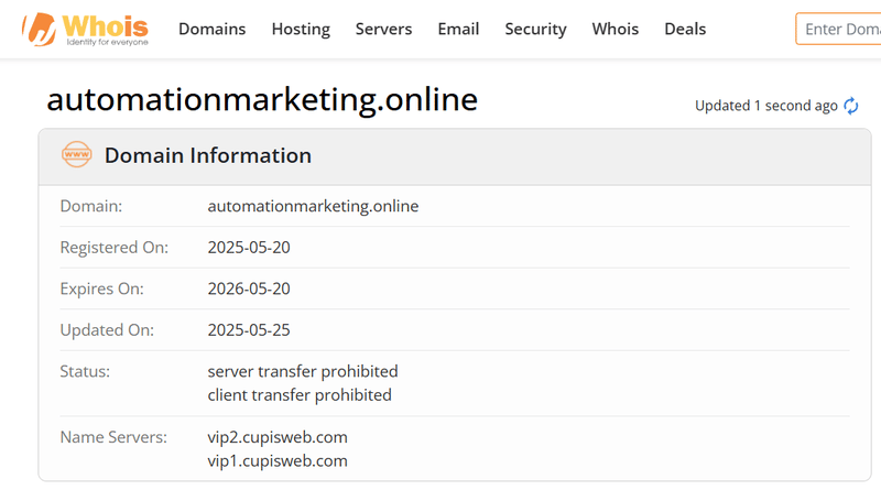 Whois Query Result
