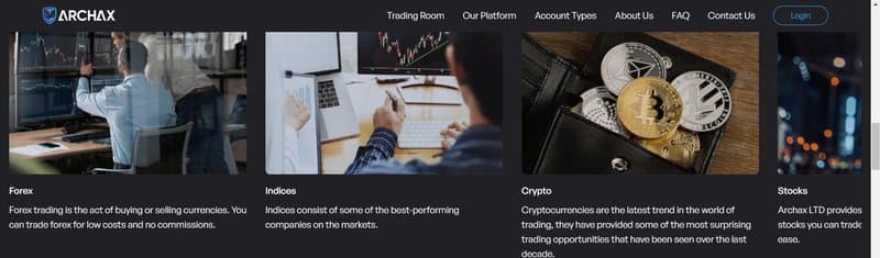 Archax Ltd trading products