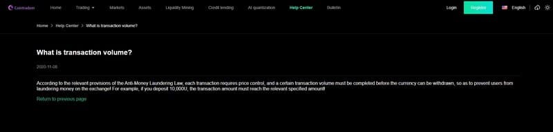 trading volume of Cointradem