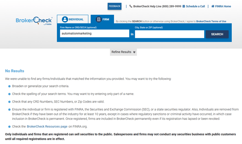 FINRA Query Result