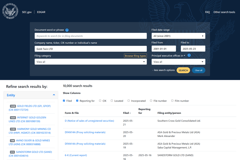 SEC Query Result