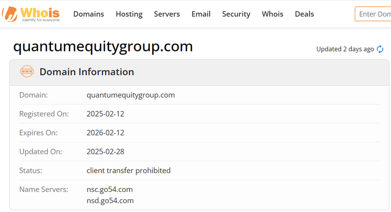 Resultado de consulta Whois