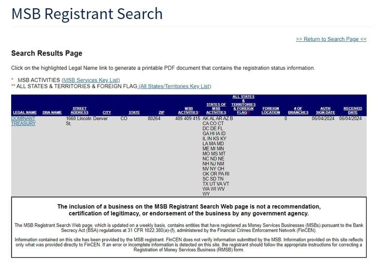 Vantage Bit's Regulatory Information