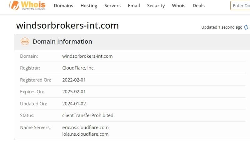 Windsor Brokers Whois Registration