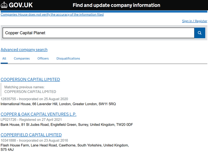 ผลการค้นหา Companies House