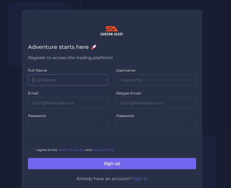 register of Sansom Asset