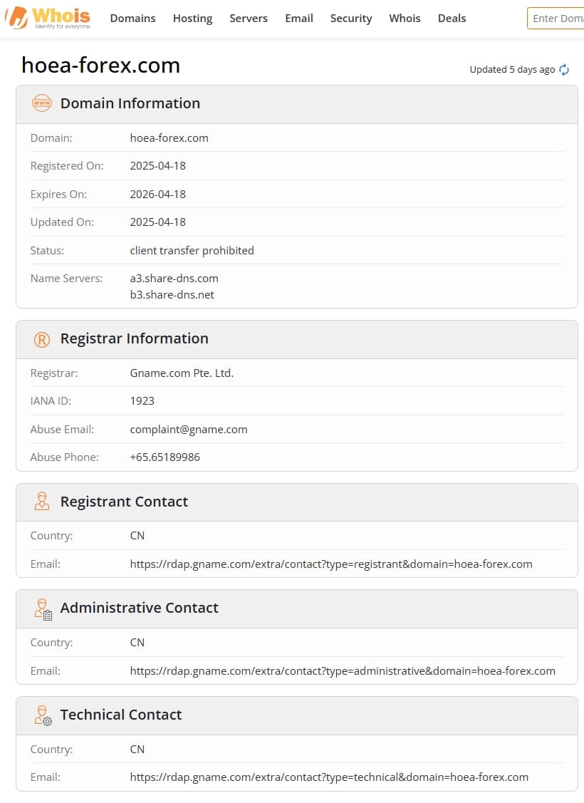 Website registration time