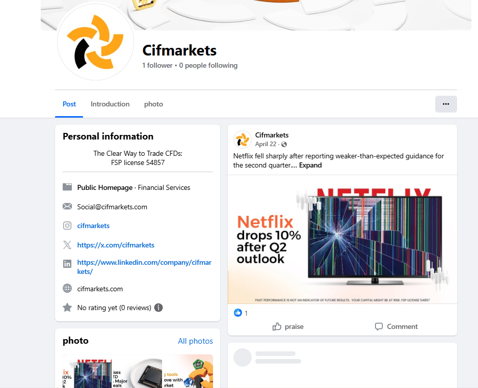 Facebook social media information