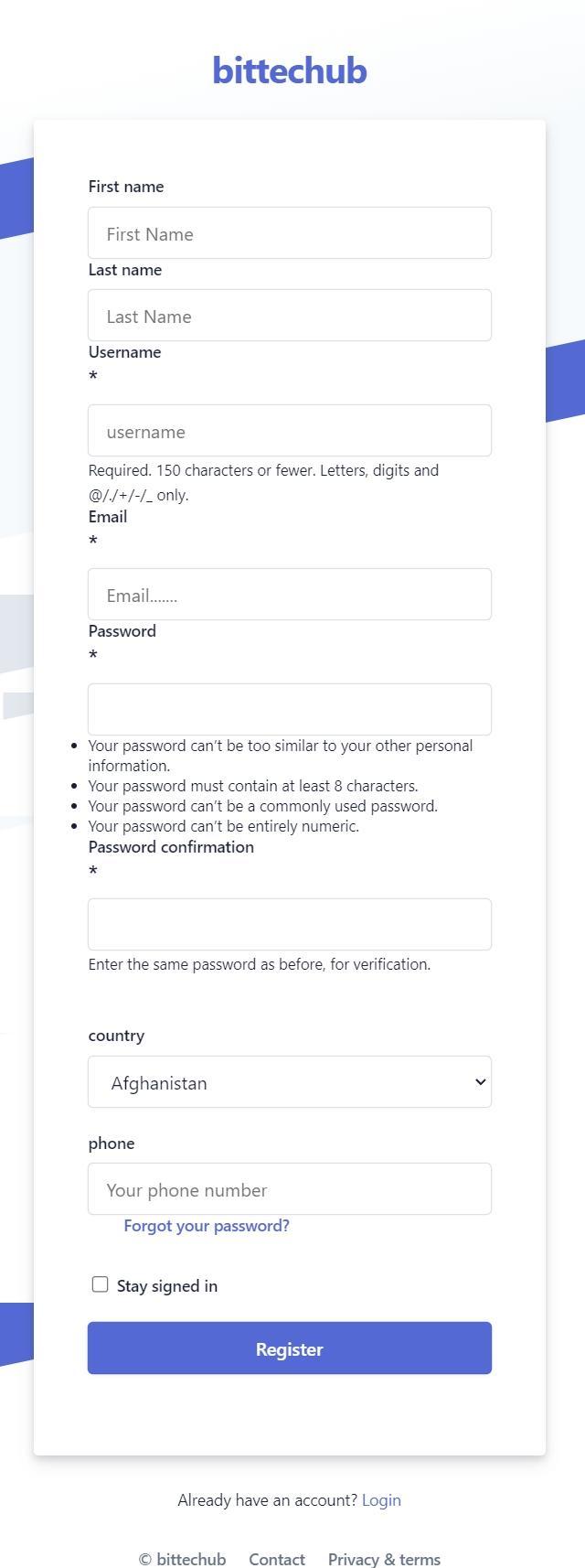 register of Bittechub