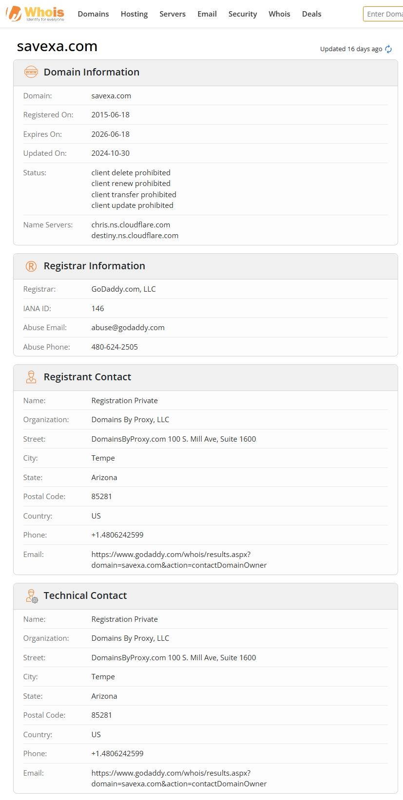 Website domain name registration time