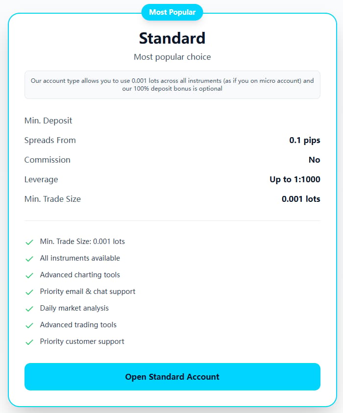 Account Type Information