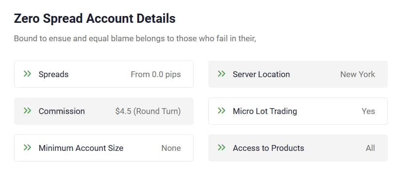 Zero Spread Account