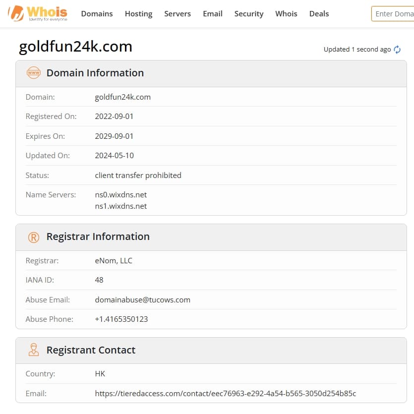 Website registration time