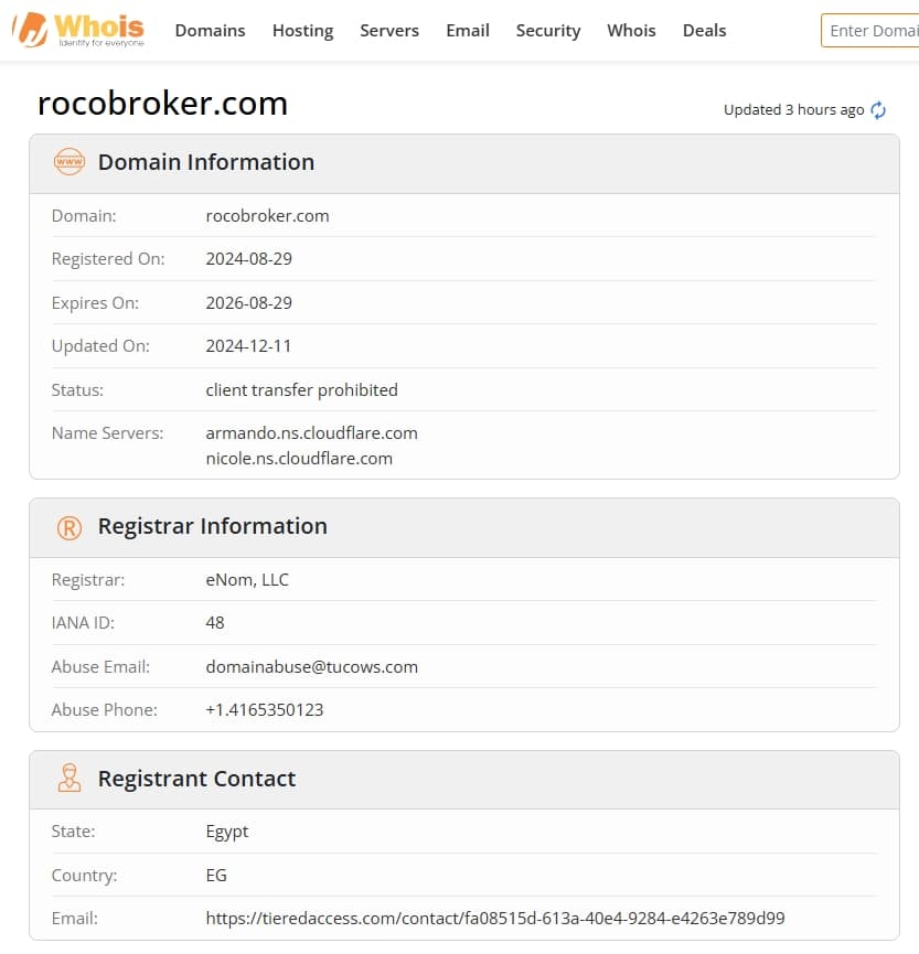 Website registration time