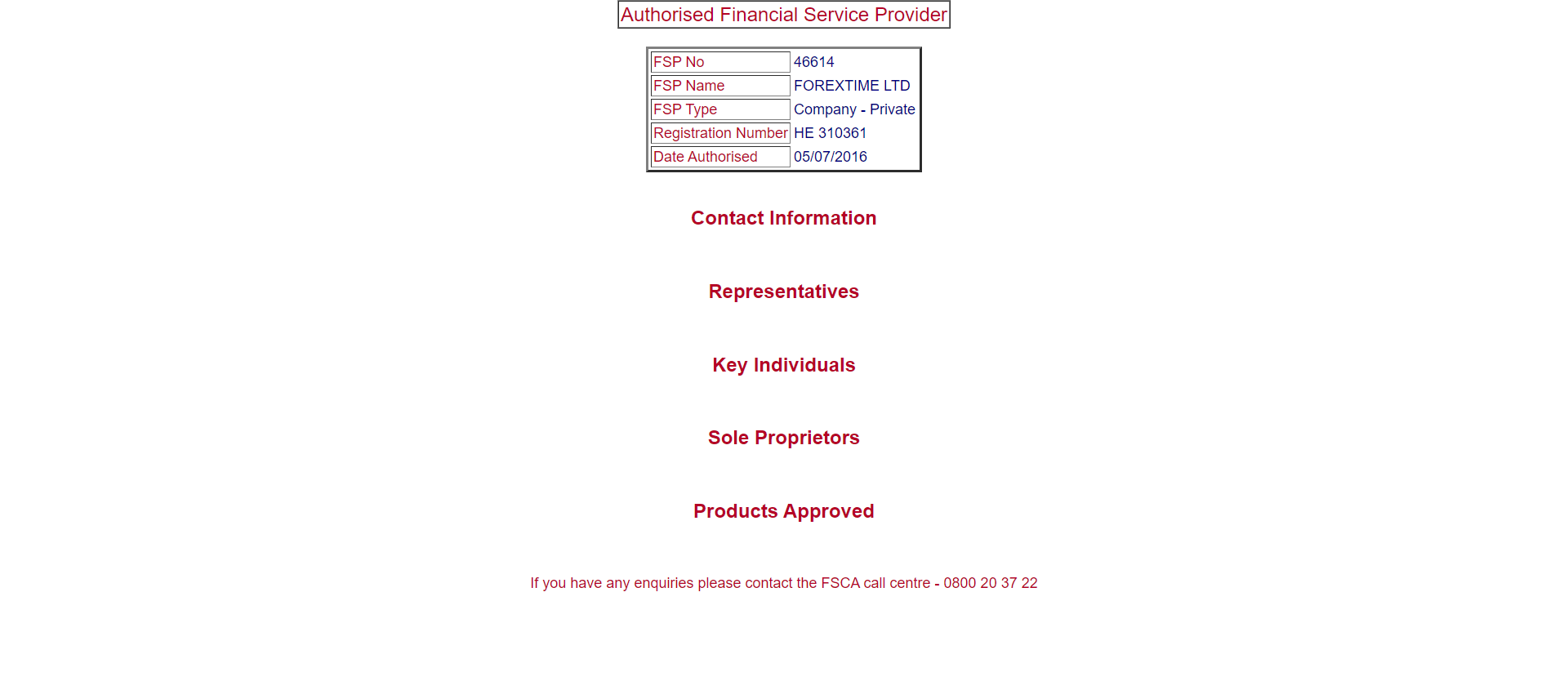 Financial Sector Conduct Authority (FSCA) of South Africa