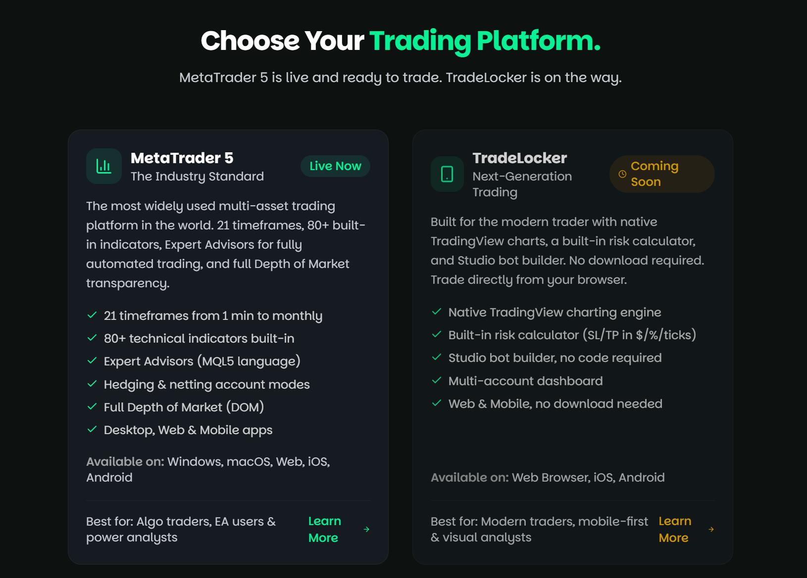 Trading Platform Information