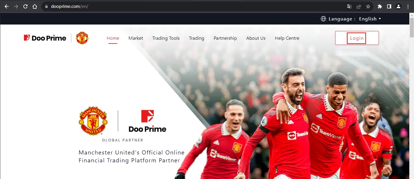 The official website displays account registration information