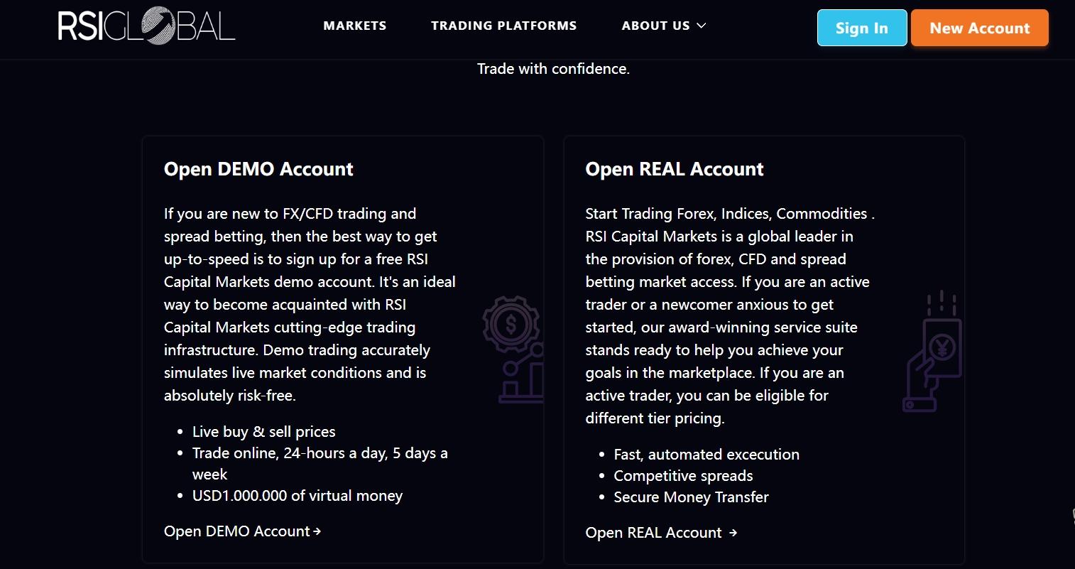 RSI GLOBAL INVEST's account type