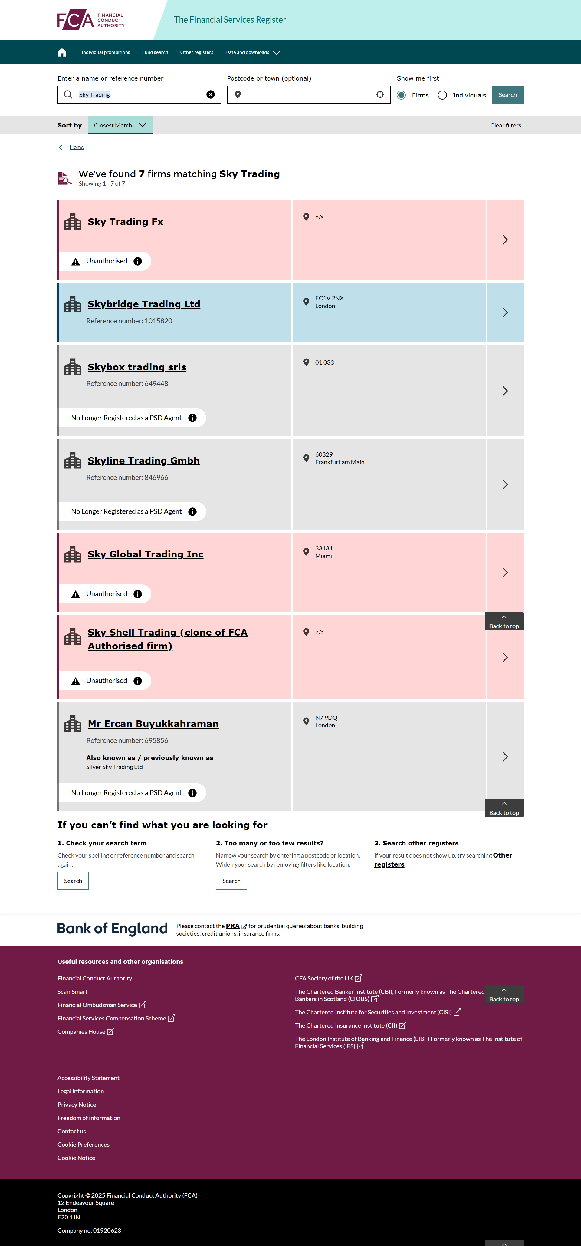 UK Financial Conduct Authority（FCA）