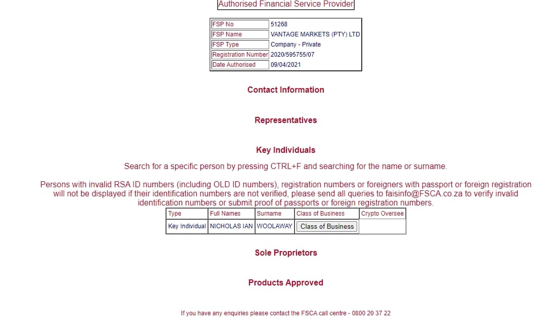 FSCA Regulatory Enquiries