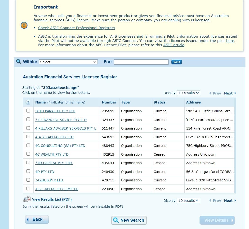 regulation information of 365assetexchange
