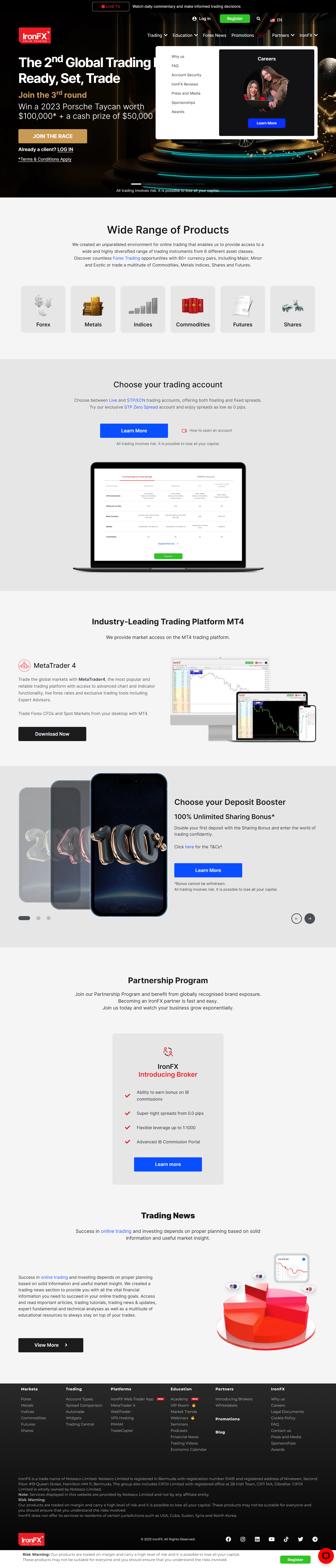 IronFX official website
