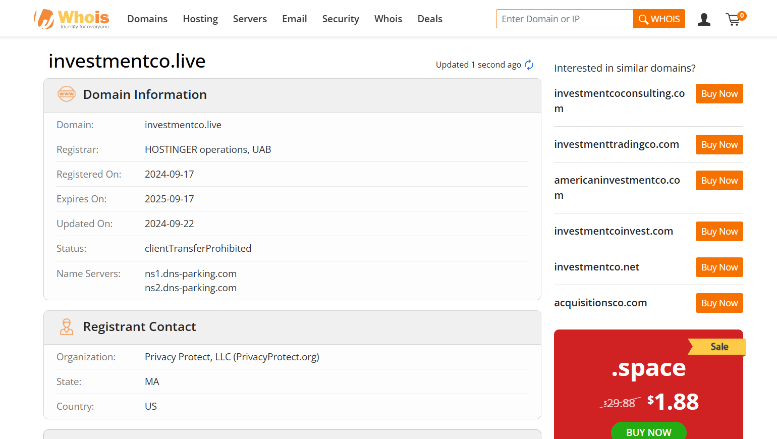 investmentco.live whois