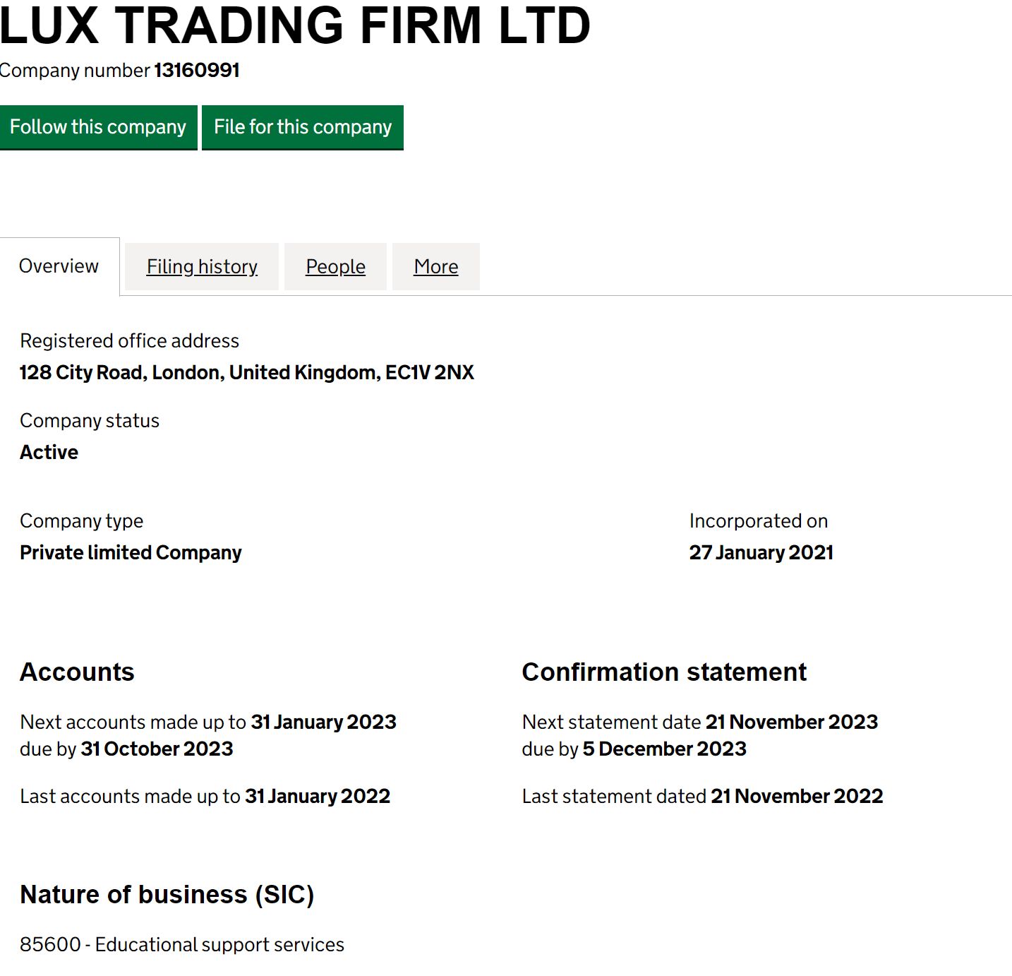英国工商局(Companies House)