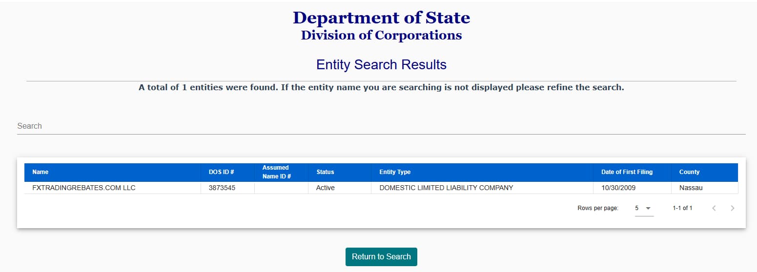 Pangkalan Data Syarikat dan Entiti Perniagaan Negeri New York