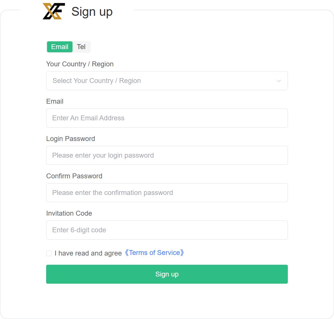 Registrierungsformularinformationen